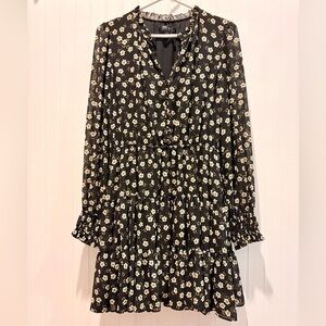 Ever New Black Dress with Cream and Yellow Florals